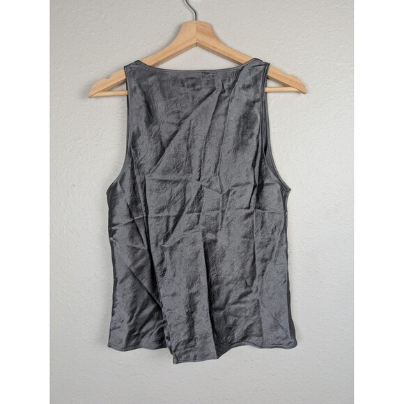 J Crew Tank Top Womens Medium Gray CB797 MGR Sleeveless Acetate Shirt Blouse - Picture 2 of 7